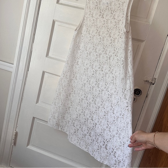 Profile by Gottex White Sheer Floral Lace Swim Coverup Dress Stretch Hi-Low Hem - Picture 7 of 16